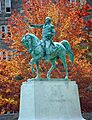 Washington Statue Fall Leaves