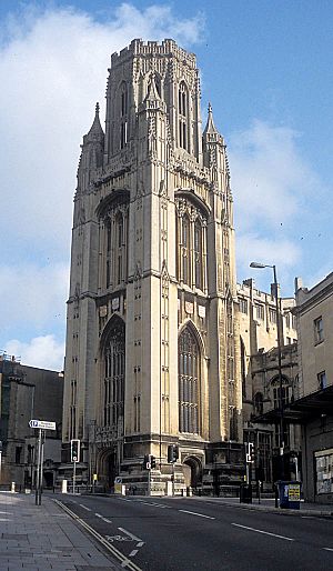 Wills Memorial Building from road during day