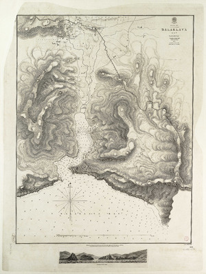 Admiralty Chart No 2340 Black Sea Balaklava Bay surveyed by Comr Spratt HMSV Spitfire 1854 RMG F0509, Published 1854f