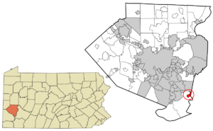 Allegheny County Pennsylvania incorporated and unincorporated areas South Versailles township highlighted