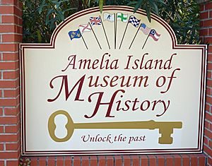 Amelia Island Museum of History sign, FL, US