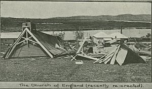 Anglican Church, damage from the cyclone, Innisfail, 1918