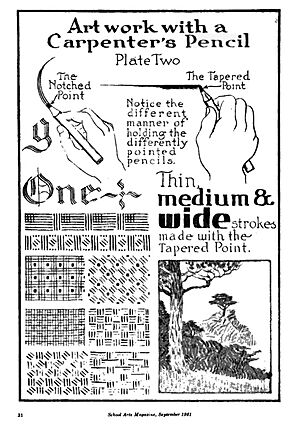 Artwork with carpenter's pencil, 1921