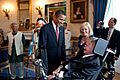 Barack Obama speaks to Stephen Hawking