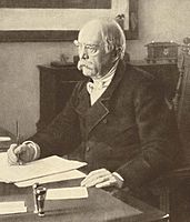 Portrait of Otto von Bismarck, sitting at desk