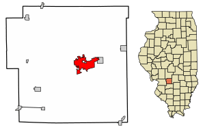 Location of Greenville in Illinois