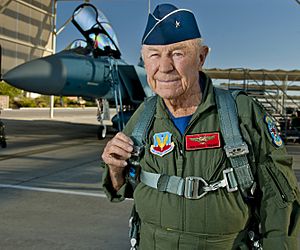 Chuck Yeager commemorates historic flight 121014-F-HZ730-027