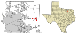 Location of Farmersville in Collin County, Texas