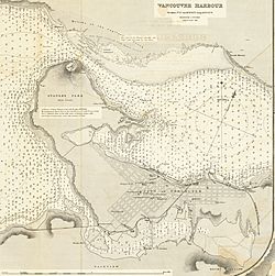 Detail of first narrows from - Admiralty Chart No 922 Burrard Inlet - Vancouver Harbour - Published 1893
