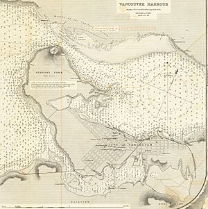 Detail of first narrows from - Admiralty Chart No 922 Burrard Inlet - Vancouver Harbour - Published 1893