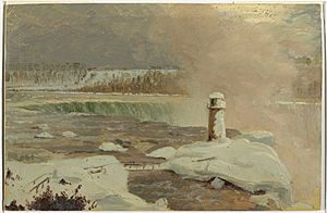 Drawing, Niagara River and Falls in Snow, March 1856 (CH 18201549)