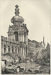 Dresden Zwinger Kronentor um 1830