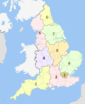 English regions 2009 (numbered)