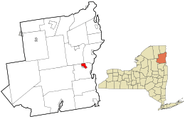 Location in Essex County and the state of New York.