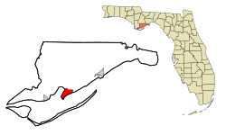 Location in Franklin County and the state of Florida