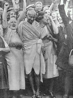 Gandhi at Darwen with women