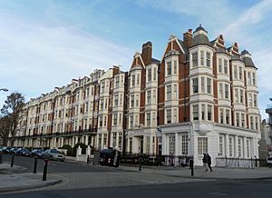 Gwydyr Mansions, Palmeira Square, Hove (from Southwest)