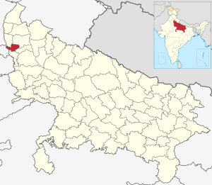 Location of Ghaziabad district in Uttar Pradesh