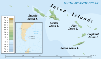 Topographic map of the Jason Islands