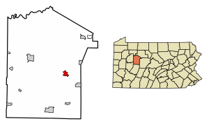 Location of Reynoldsville in Jefferson County, Pennsylvania.