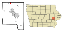 Location of Shueyville, Iowa