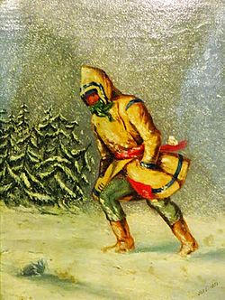 Lady Eveline Marie Alexander-painting of a man in the snow