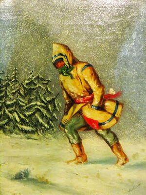 Lady Eveline Marie Alexander-painting of a man in the snow
