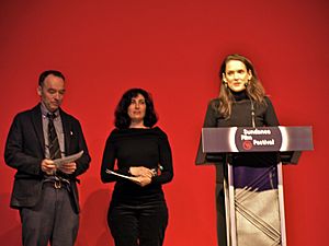 Lance Acord, Sarah Flack, and Winona Ryder at Sundance 2015 Awards.jpg
