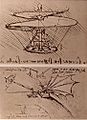 Leonardo da Vinci helicopter and lifting wing