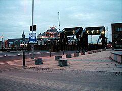 Lifting bridges at Custom House Quay, Dublin - geograph.org.uk - 5621343