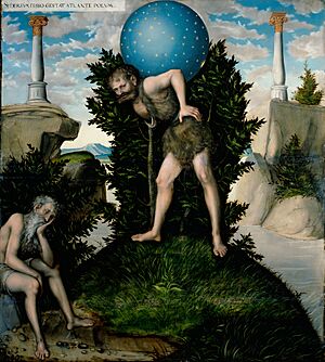 Lucas Cranach d.Ä. - Herkules und Atlas (Herzog Anton Ulrich-Museum)