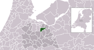 Highlighted position of Baarn in a municipal map of Utrecht
