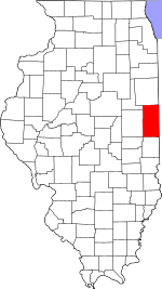 Vermilion County's location in Illinois