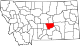 State map highlighting Musselshell County