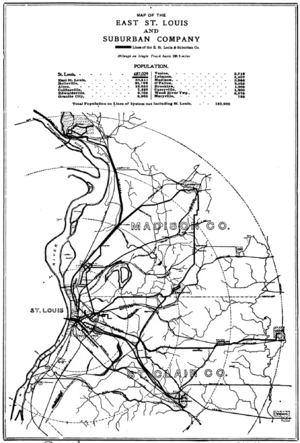 Map of the East St. Louis and Suburban Company c 1912