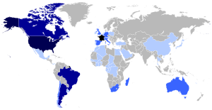 Map of the French Diaspora in the World