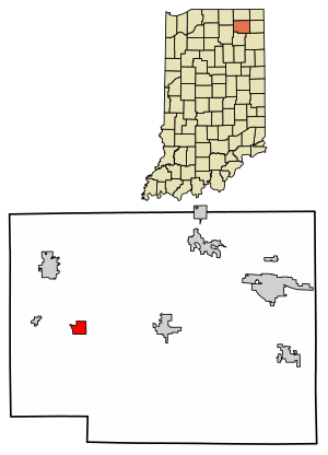 Location of Kimmell in Noble County, Indiana.
