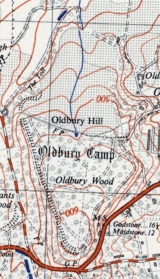 Oldbury Camp OS map