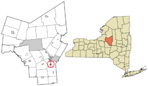 Oneida County New York incorporated and unincorporated areas Washington Mills highlighted