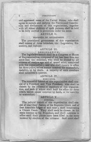 Pamphlet, John Brown's "Provisional Constitution and Ordinances for the People of the United States" from records... - NARA - 300384