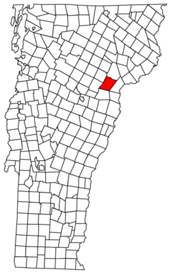 Location of Peacham in Vermont