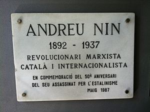 Placa Andreu Nin