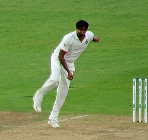 R Ashwin bowling at Trent Bridge 2018 (cropped)