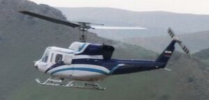 Raisi's helicopter leaving Khudafarin (smaller cropped)