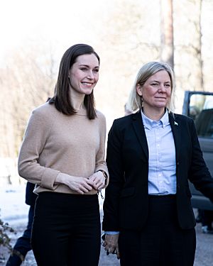 Sanna Marin and Magdalena Andersson in 2022