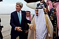 Secretary Kerry Walks With Saudi King Salman After He Arrived At Andrews Air Force Base Before Meeting With President Obama (21098397176)