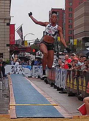 Shara Proctor at the Adidas Boost Boston Games in 2019