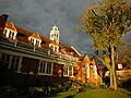 Southeastern corner in autumn light St Michael and All Angels Bedford Park