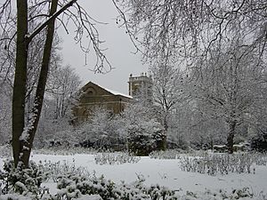 St. Mary Magdalene's Church, Islington in snow.JPG