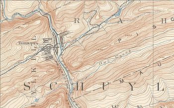 Tamaqua, Pennsylvania Topography USGS Hazleton Quadrant Map of 1893= hzlt93sw